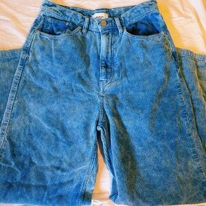 BDG High Rise & Wide Blue Corduroy Women's Jeans